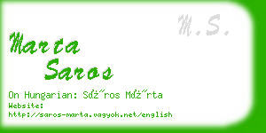 marta saros business card